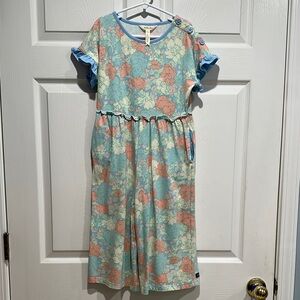 Matilda Jane Floral Kids Romper in Blue and Pink